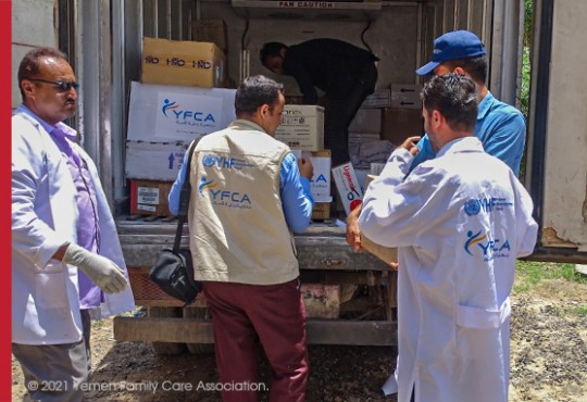 YFCA is Providing medicines & medical supplies  for the 2 EMMTs