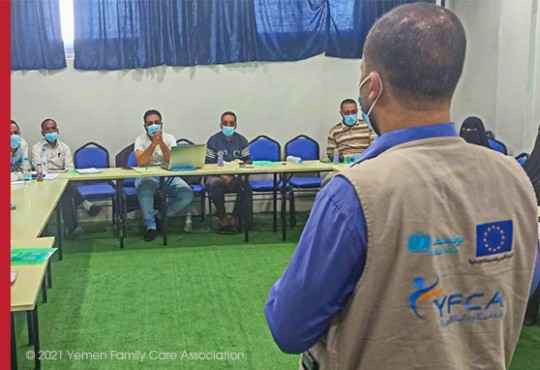 Training of community based workers on the proper using of shielding kits and non-medical ( PPE ) at Alqahira, Al Mothafer, and Salah- Taiz