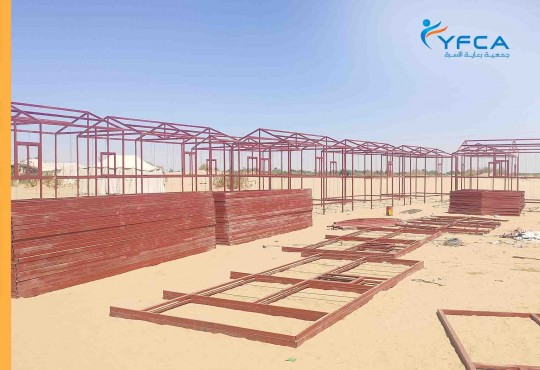 YFCA has completed the distribution and installation of the transitional shelters in  Marib city