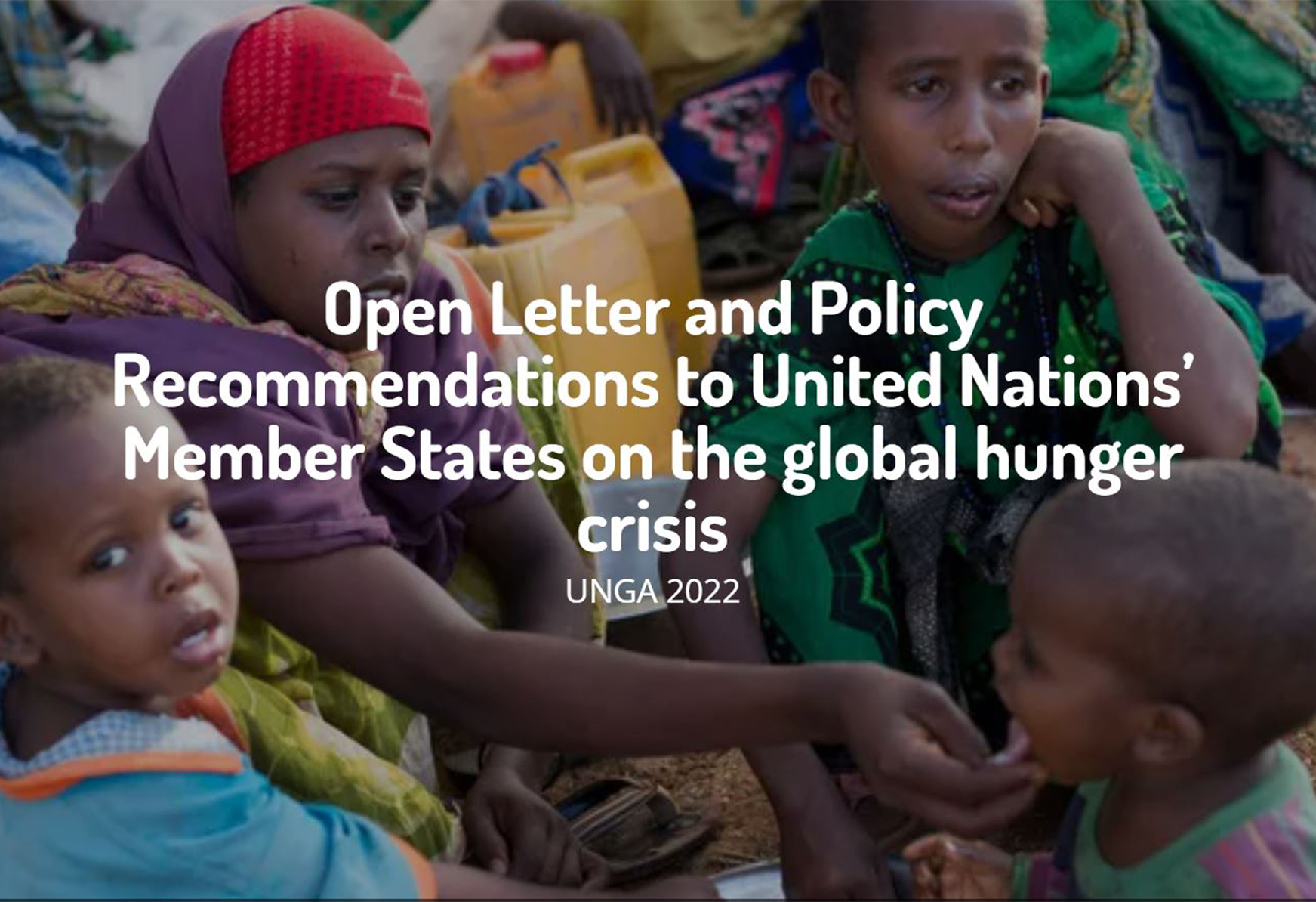 YFCA, was one of the signatories of the Open Letter to UN Member States on the Global Food Crisis.