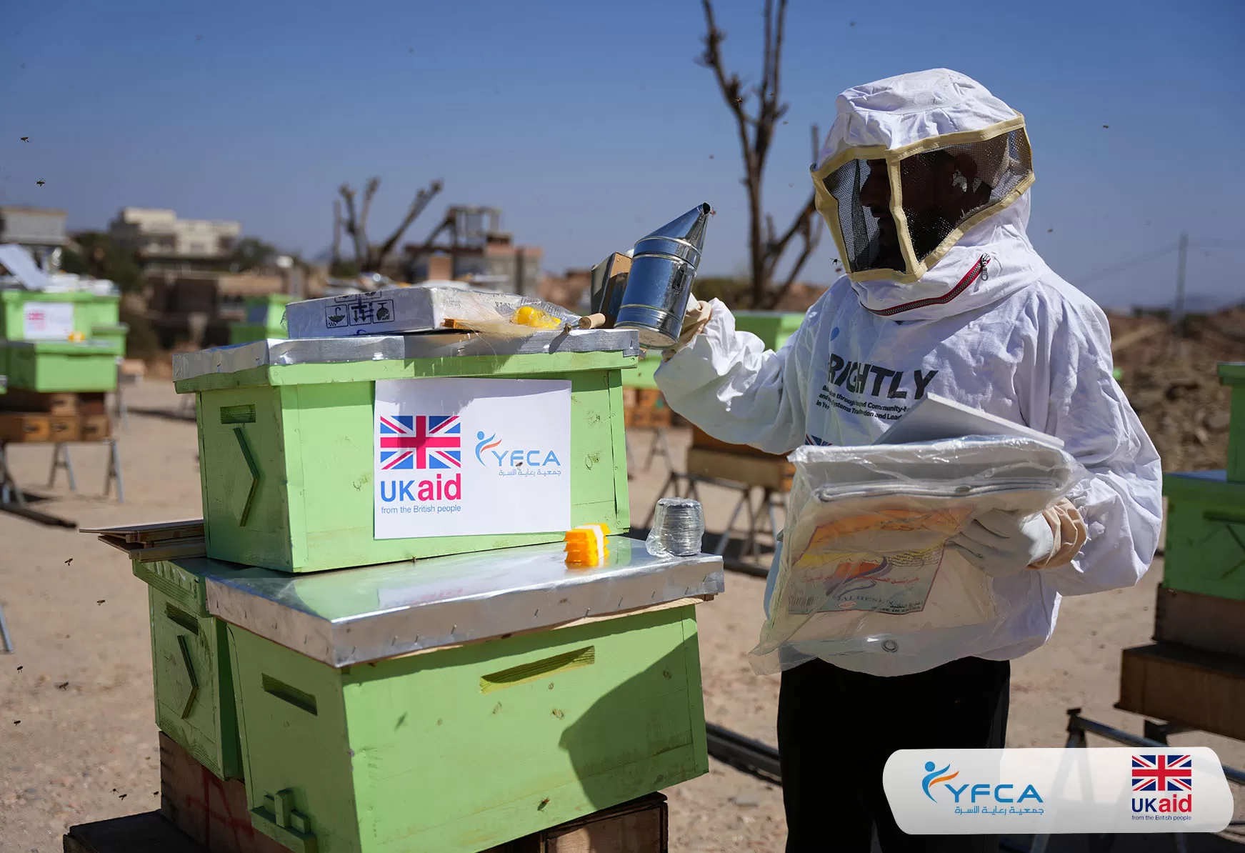 جمعية رعاية الأسرة  تعزز المجتمعات في الضالع من خلال منح نقدية وحقائب لتربية النحل