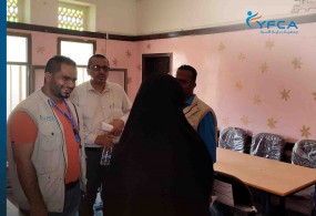 The Director of the Education Office in Shabwa Governorate take over the building of the 14th October  School