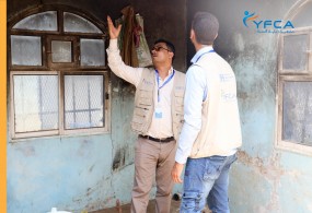 جمعية رعاية الأسرة تقدم مساعدات نقدية لإعادة تأهيل المنازل للأسر المتضررة من النزاع