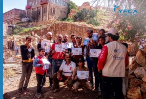 جمعية رعاية الأسرة تقيم تقييمًا شاملاً لاحتياجات المياه والصرف الصحي والنظافة في مديريتي دمت وجبن بالضالع