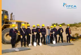 جمعية رعاية الأسرة تشيد الحواجز الحجرية لحماية المجتمعات النازحة في محافظة الجوف