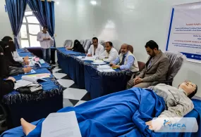 جمعية رعاية الأسرة  تدرب العاملين الصحيين على الإسعافات الأولية النفسية في محافظة مأرب.
