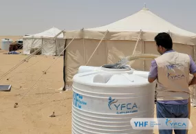 جمعية رعاية الأسرة  تقدم خدمات نقل المياه الطارئة في محافظة الجوف